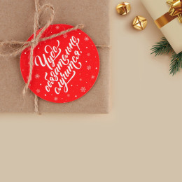 Шильдик новогодний декоративный на подарок «Чудо обязательно случится!», 7×7 см