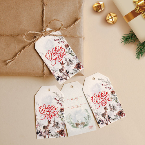 Открытка-шильдик на подарок «С Новым годом», 5×9 см по отличной цене