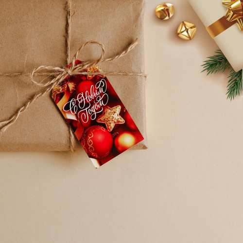 Открытка-шильдик на подарок «С Новым годом», 5×9 см по отличной цене