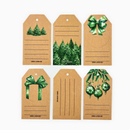 Набор мини-открыток «С Новым годом» крафт, 6 шт, 5 х 9 см