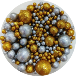 Драже рисовое "Блеск" золото/серебро микс