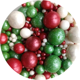 Драже зерновое "Жемчуг" зелёный/красный/белоснежный микс