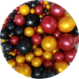 Драже зерновое "Жемчуг" красный/чёрный/золото микс