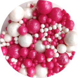 Драже зерновое "Жемчуг" малиновый/белоснежный