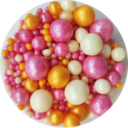 Драже зерновое "Жемчуг" розовый/жемчуг/золото