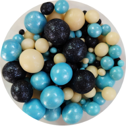 Драже зерновое "Жемчуг" голубой/жемчуг/чёрный