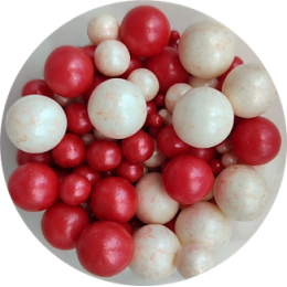 Драже зерновое "Жемчуг" красный/белый