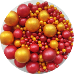 Драже зерновое "Жемчуг" красный/золото