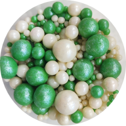 Драже зерновое "Жемчуг" зелёный/белый