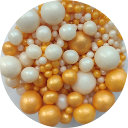 Драже зерновое "Жемчуг" золото/жемчуг