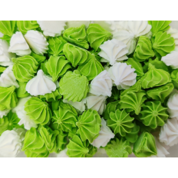 Сахарные фигурки «Мини-безе» бело-зелёный микс (50 гр)