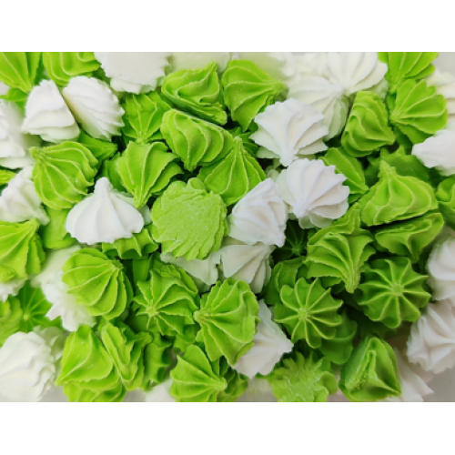 Сахарные фигурки «Мини-безе» бело-зелёный микс (50 гр) по лучшей цене