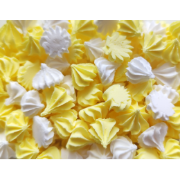Сахарные фигурки «Мини-безе» бело-жёлтый микс (50 гр)