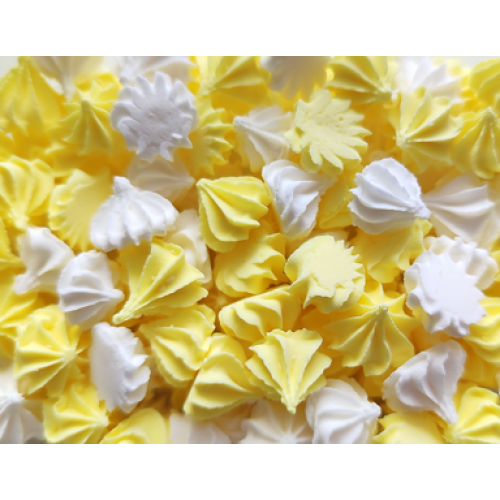 Сахарные фигурки «Мини-безе» бело-жёлтый микс (50 гр)