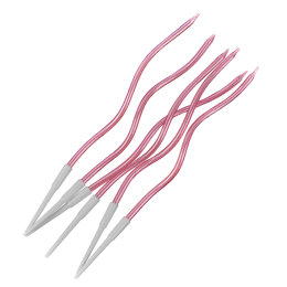 Свечи в торт "Серпантин", 6 шт, коктейльные, розовый металлик