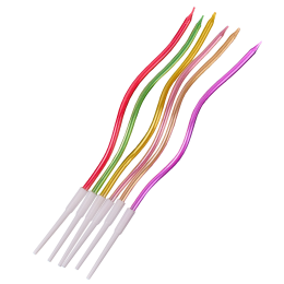 Свечи для торта  "Серпантин" коктейльные, разноцветные (6 шт)