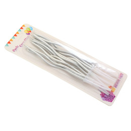 Свечи для торта витые, серебро 12 штук