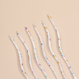 Свечи для торта "Серпантин. Клякса", 10 шт, белые