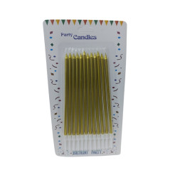 Свечи для торта прямые золото, 12 штук