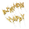 Набор свечей "Happy Birthday", буквы золотые