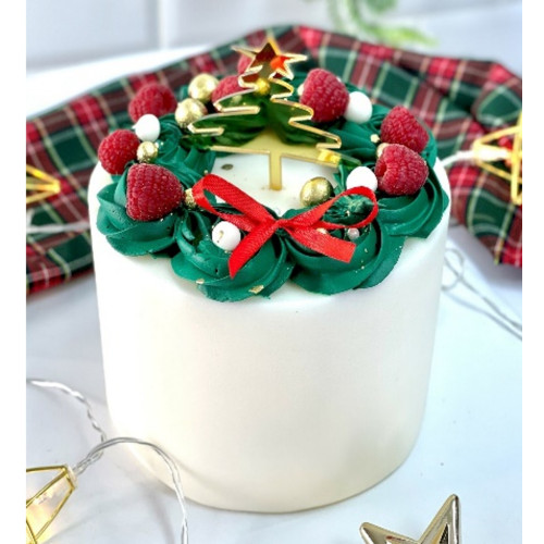 Топпер пластиковый "Ёлка со звездой", золото - отличный декор для новогоднего десерта