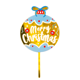 Топпер "Merry Christmas" новогодний шарик золотой
