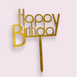Топпер "Happy birthday", золото
