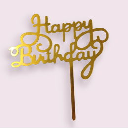 Топпер  "Нарру birthday", золото