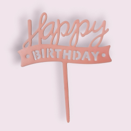 Топпер "Happy birthday", розовый