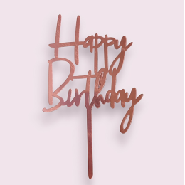 Топпер "Happy birthday", красное золото