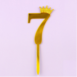 Топпер акриловый "Цифра 7" золото