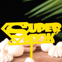 Топпер "Super Муж", золотой