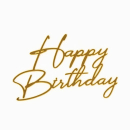 Топпер торцевой  "Happy birthday", золото