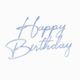 Топпер торцевой  "Happy birthday", серебро