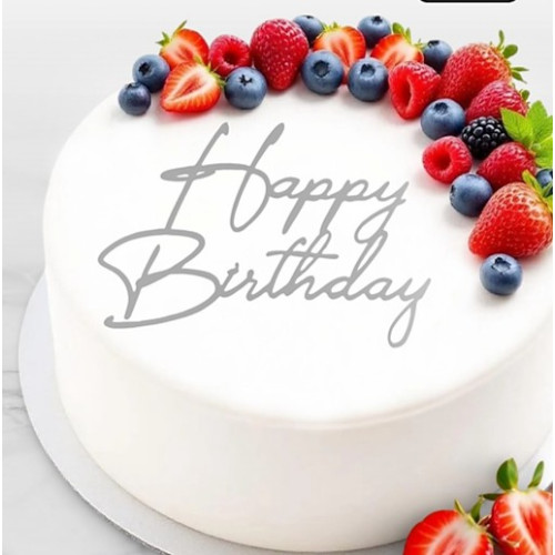Топпер торцевой  "Happy birthday", серебро