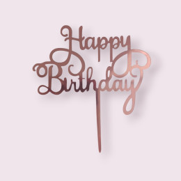 Топпер  "Нарру birthday",  розовое золото