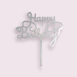 Топпер  "Нарру birthday",  серебро