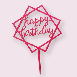 Топпер "Happy birthday", розовый