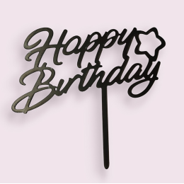 Топпер "Happy birthday", чёрный