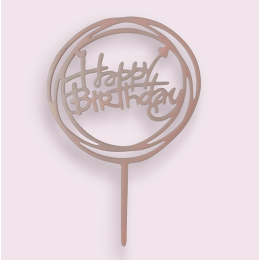 Топпер "Happy birthday", розовый