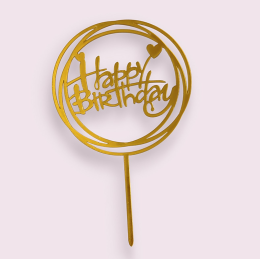 Топпер "Happy birthday", золото