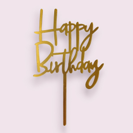Топпер "Happy birthday", золото