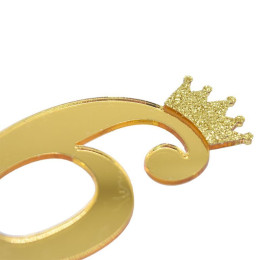 Топпер акриловый "Цифра 1" золото