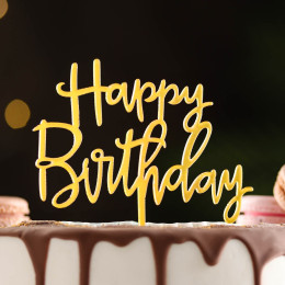 Топпер "Happy Birthday" золото