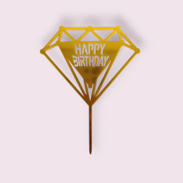 Топпер  "Нарру birthday", бриллиант, золото