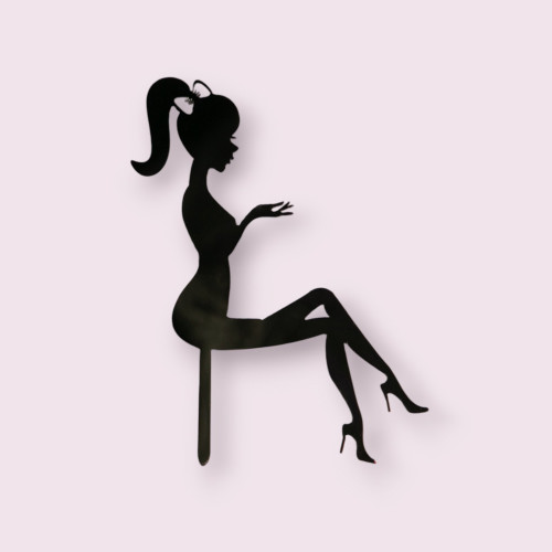 Топпер "Девушка с бантом" чёрный