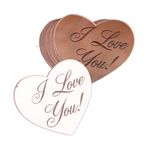 Украшение фигурное "I love you", золото/розовое микс, 4 шт