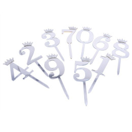 Топпер акриловый "Цифра 8" серебро