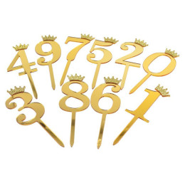 Топпер акриловый "Цифра 1" золото