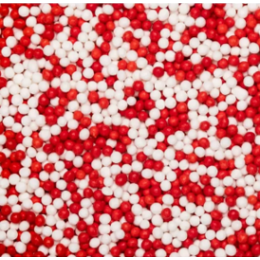Посыпка сахарная "Шарики красно-белые" (50 гр)